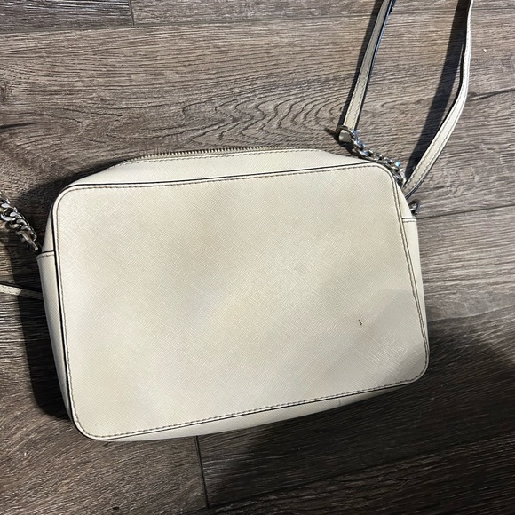 Michael Kors Jet Set East West Chain Light Gray Saffiano Leather bag purse - Picture 3 of 6